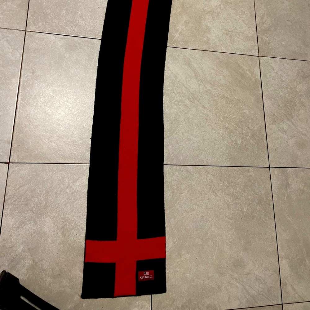 Polo Ralph Lauren red and black scarf